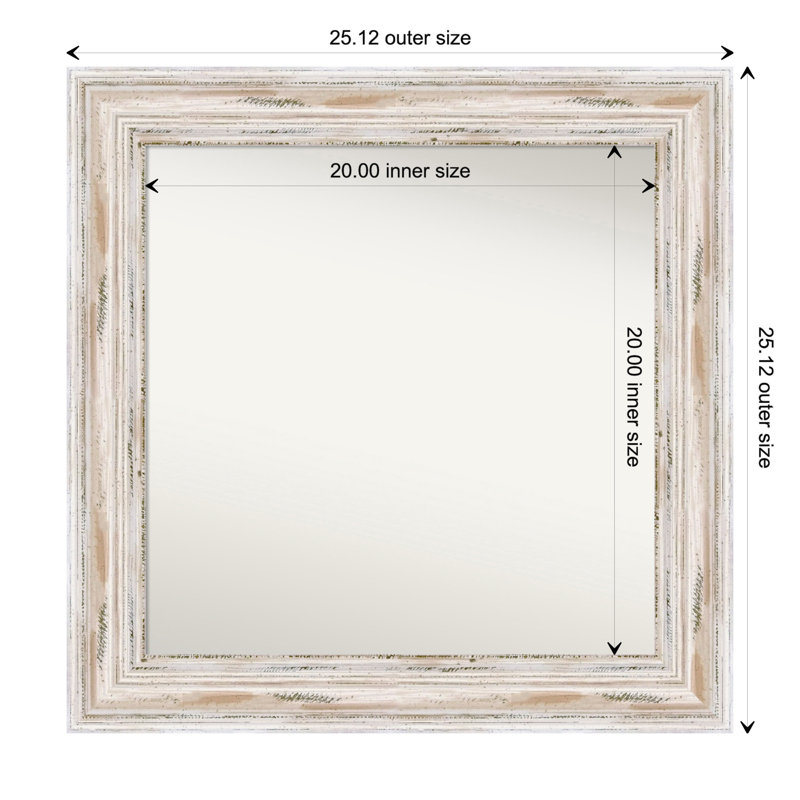 Gemini Solid Wood Rectangle Wall Mirror, 25" H x 25" W
