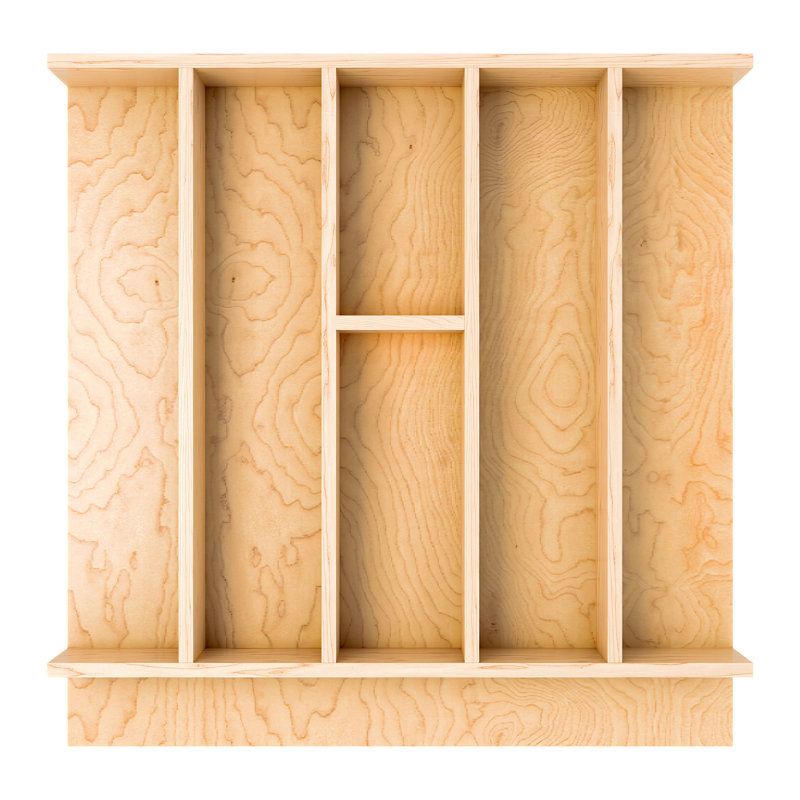Rev-A-Shelf Natural Maple Right Size Utensil Drawer Insert, 19-1/4" x 19-1/2", 2.36" H x 19.25" W x 19.49" D