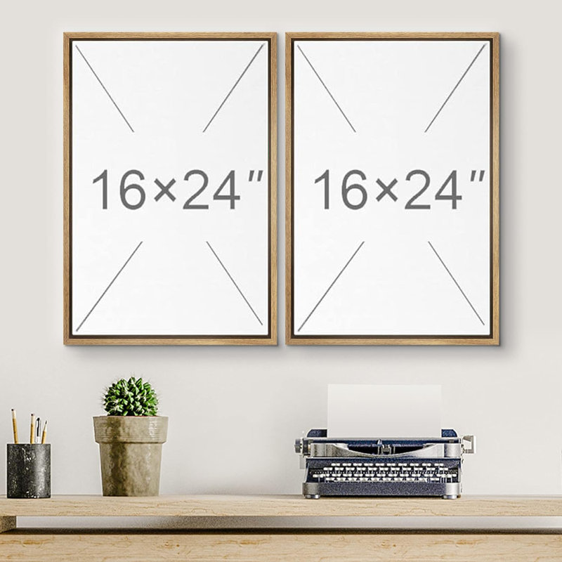 Ensemble de 2 reproductions encadrées sur toile, Noir, H 24 po x l 32 po x P 1,5 po
