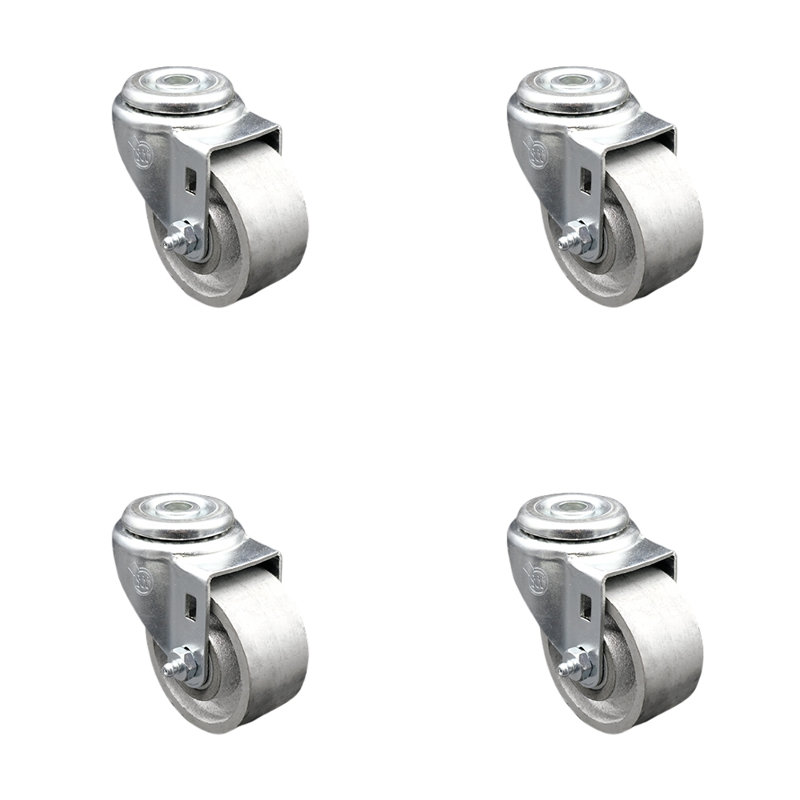 Roulettes semi-pivotantes en acier