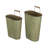 Set of 2 Textured Iron Hanging Planters with Arched Handles
