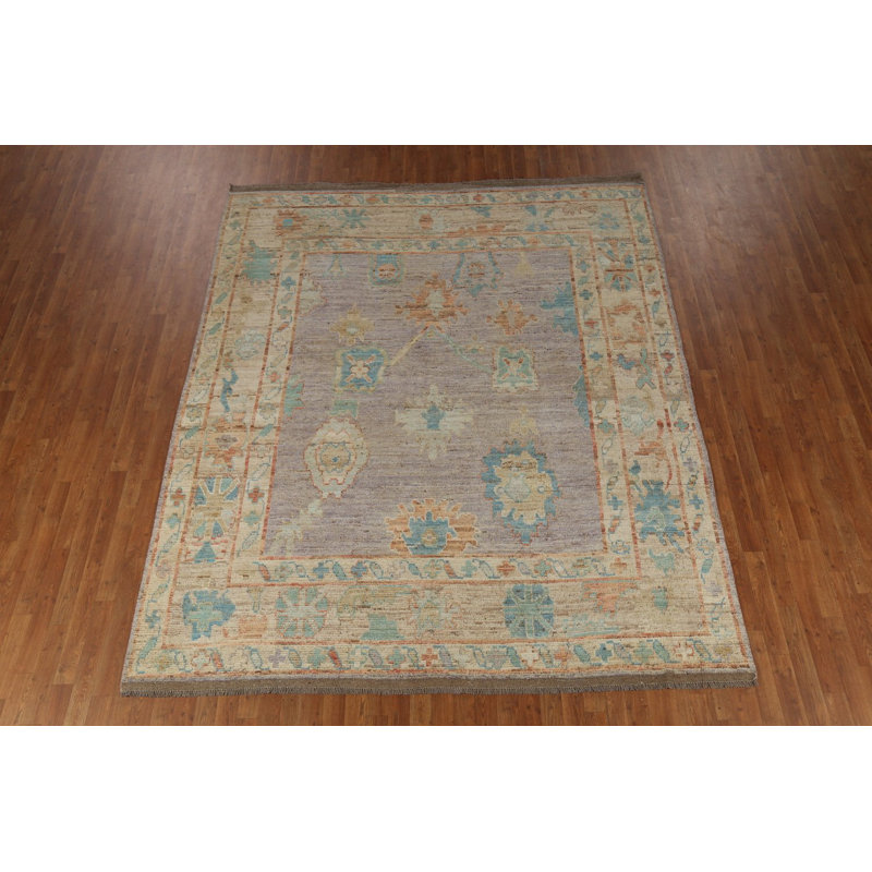 Tapis turc fait à la main mauve Oushak 8 x 10