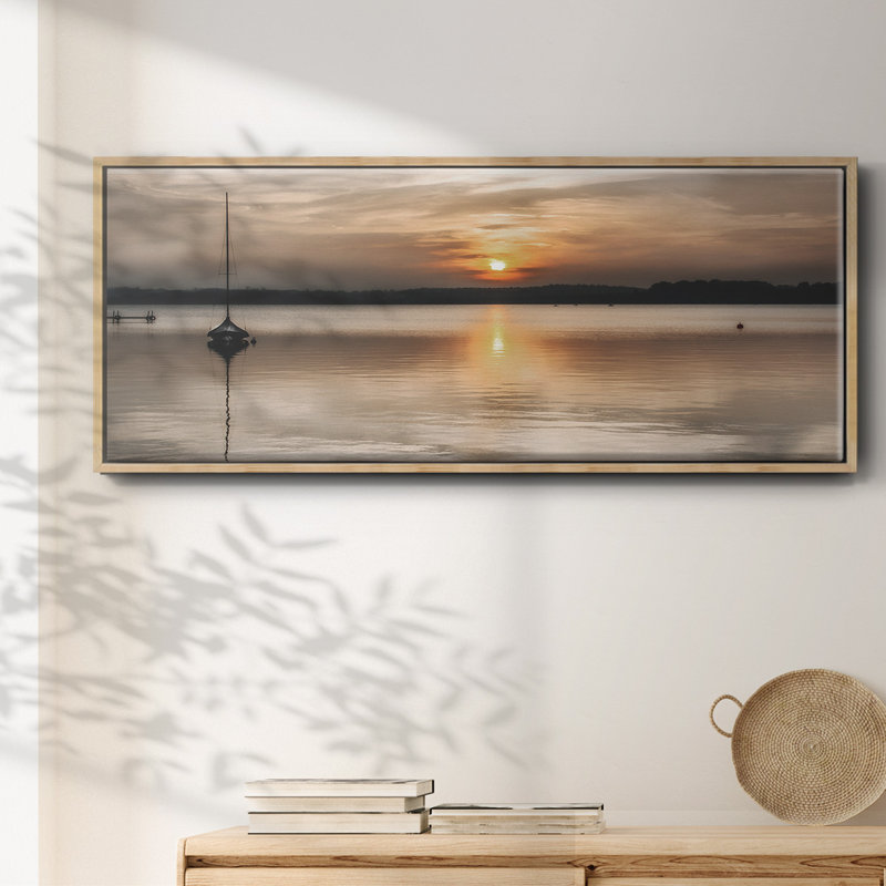 Doux coucher de soleil - toile encadrée, H 20 po x l 50 po