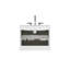 Meuble-lavabo mural blanc brillant de 61 cm (24 po) - Lavabo en céramique, 3 trous pour robinetterie, grand espace de rangement, silencieux, capacité de rangement importante.