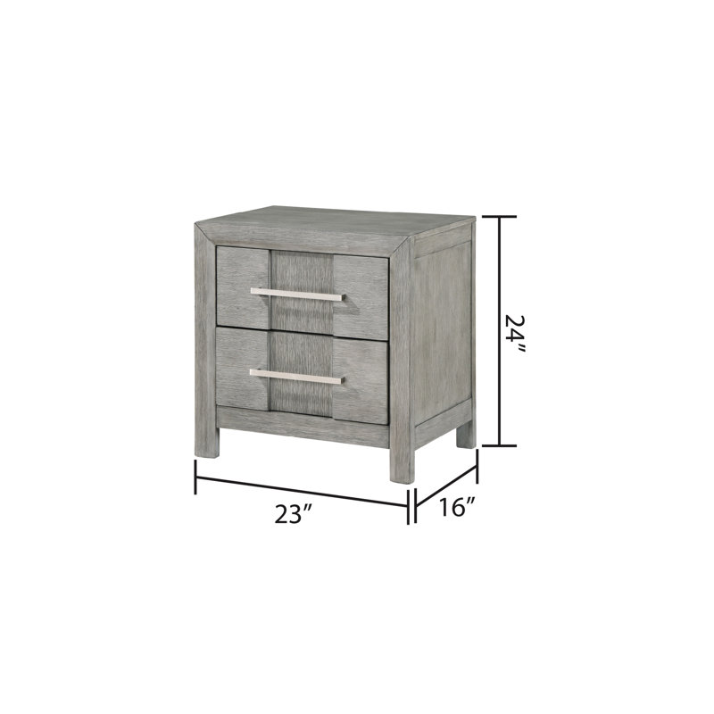 Table de chevet moderne 2 grise pour organisation de chambre à coucher avec attrait contemporain