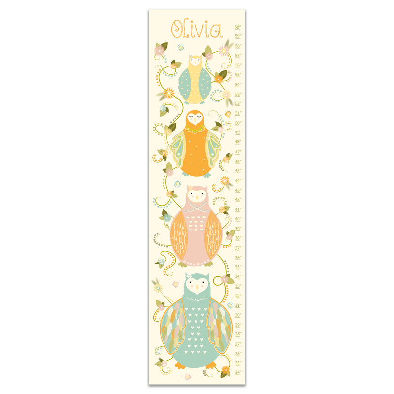 Tableau de croissance personnalisable owls floral Durazo, Oui