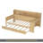 Wooden Daybed With Storage Shelves, Multi-Functional Bed With Trundle Bed And Study Desk-1646850330-1646850329