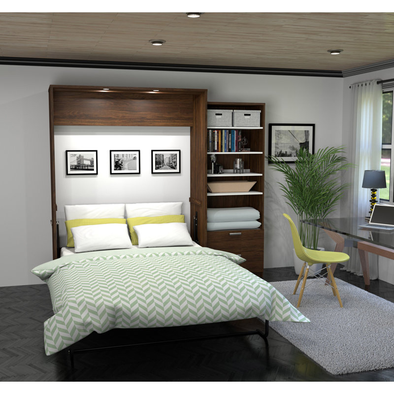Osterman Murphy Bed with Closet Organizer, Bark Gray, Full