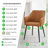 Cleother Faux Leather Dining Chairs -Bucket Tub Seat with Tapered Metal Legs and Vertical Stitching-2140427416