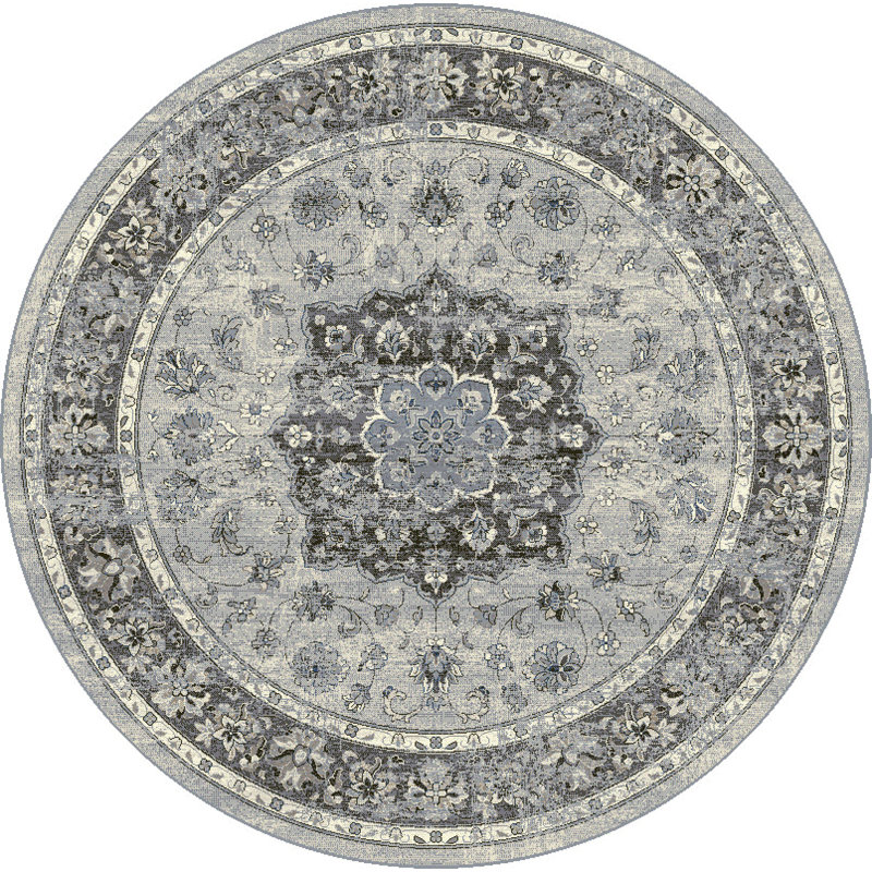 Tapis oriental argenté Attell, Rond 5 pi 3 po