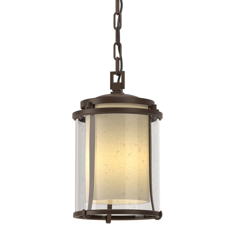 Lanterne suspendue d'extérieur 1 lumière Meridian, Bronze côtier