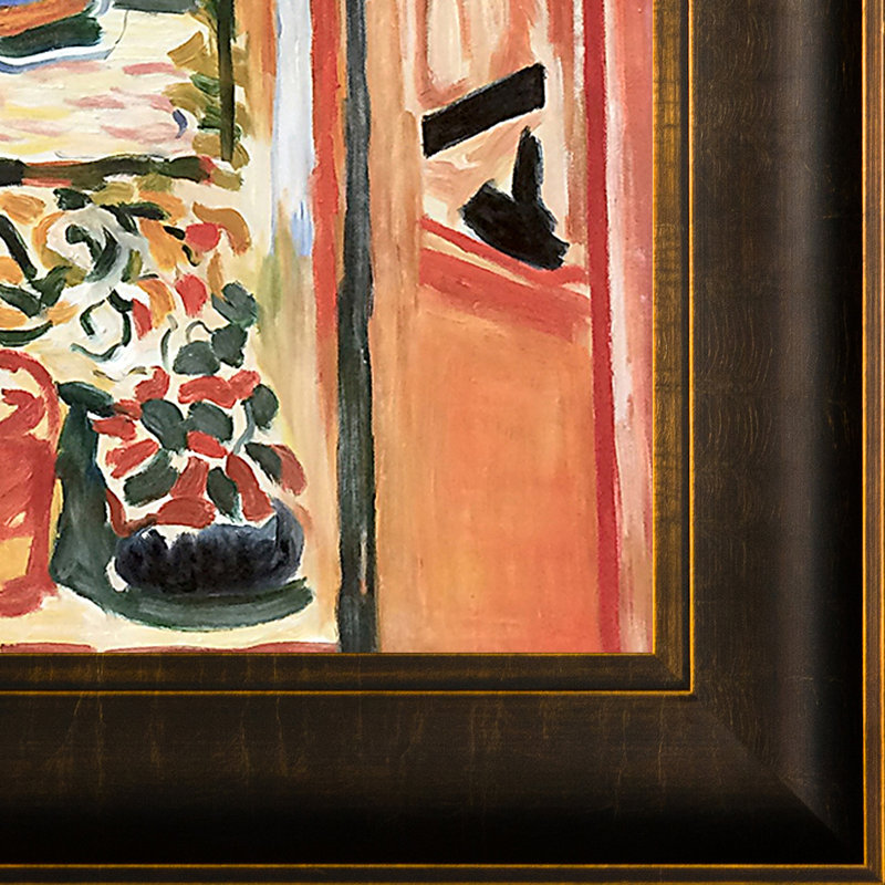 « open window collioure » par henri matisse, peinture encadrée, H 30,5 po x l 26,5 x P 2 po, Arrondi veine d'or