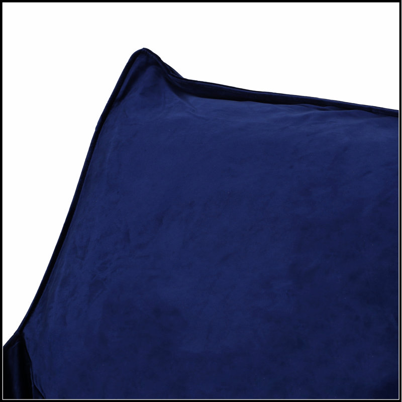 Fauteuil à billes surdimensionné 2 places avec accoudoirs Fila Velveteen, bleu marine, doux et propice à la détente