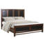 Grand lit, aspect rustique, aspect pin massif et placages, fabrication en bois