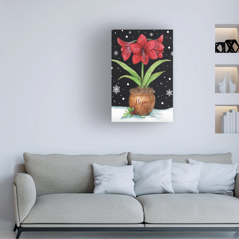«Melinda Hipsher Amaryllis Flag Hope», art sur toile, H 16 po x l 24 po