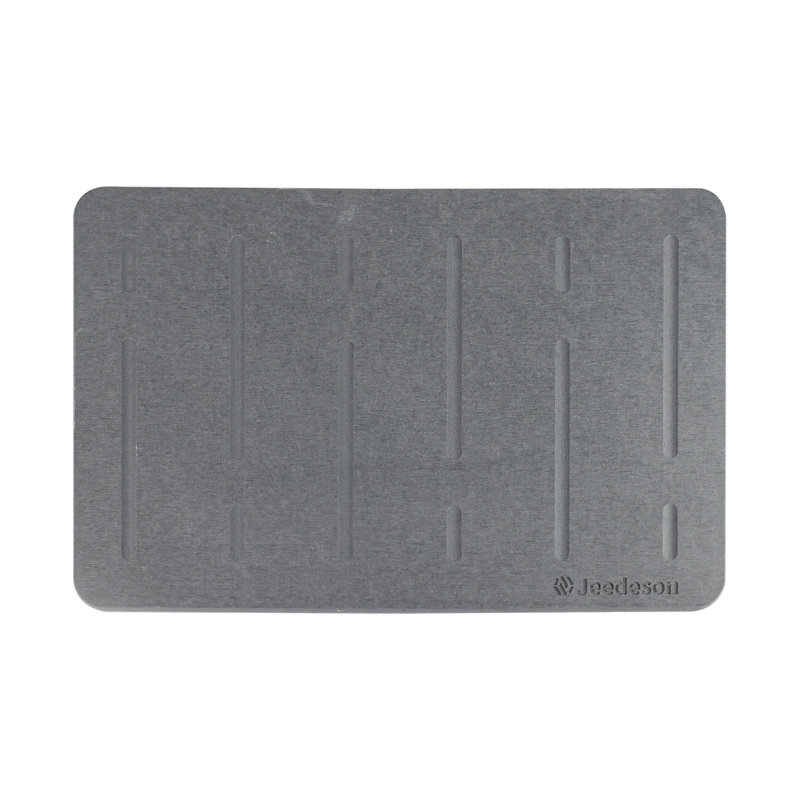 15.4 In. X 23.6 In. Diatomaceous Earth Bathroom Mat, Quick Drying Stone Bath Mat, Grey