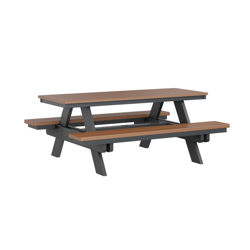 Berlin Gardens Ada Rectangular Picnic Table, Cedar Top/Black Base