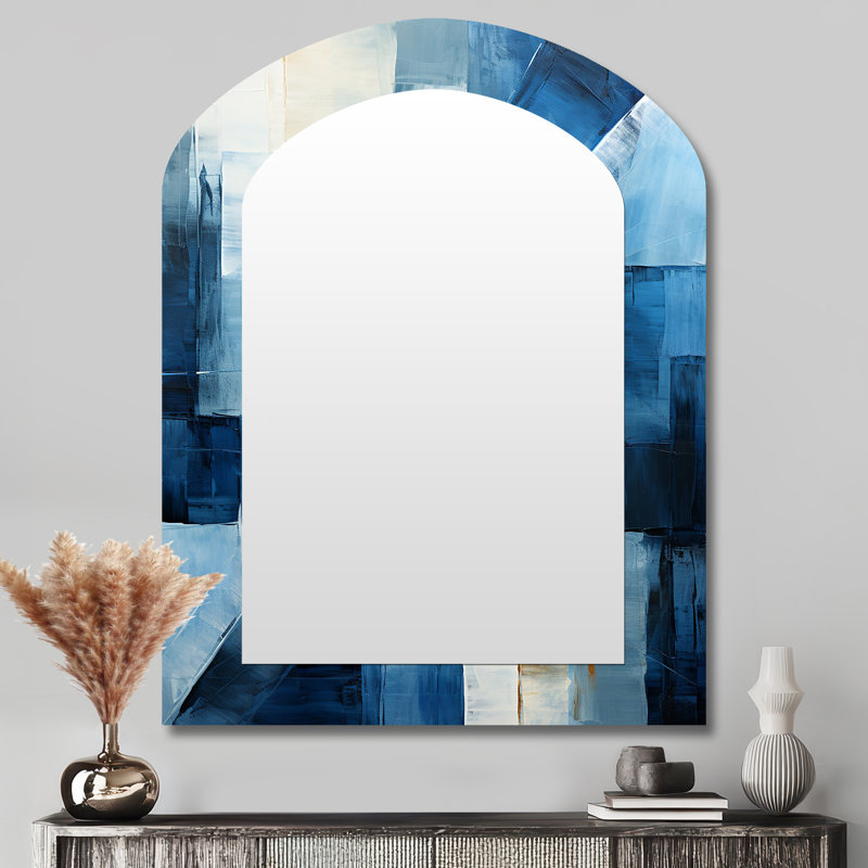 Blue Nautical Shapes III - Miroir mural unique, 43 po x 33 po