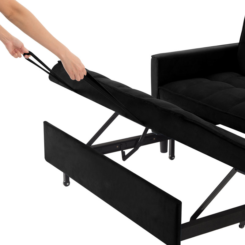 53.94" Sleeper Sofa Bed, Black