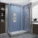 Langham XL 60" - 64" W x 38" D x 80" H Frameless Rectangle Sliding Shower Enclosure