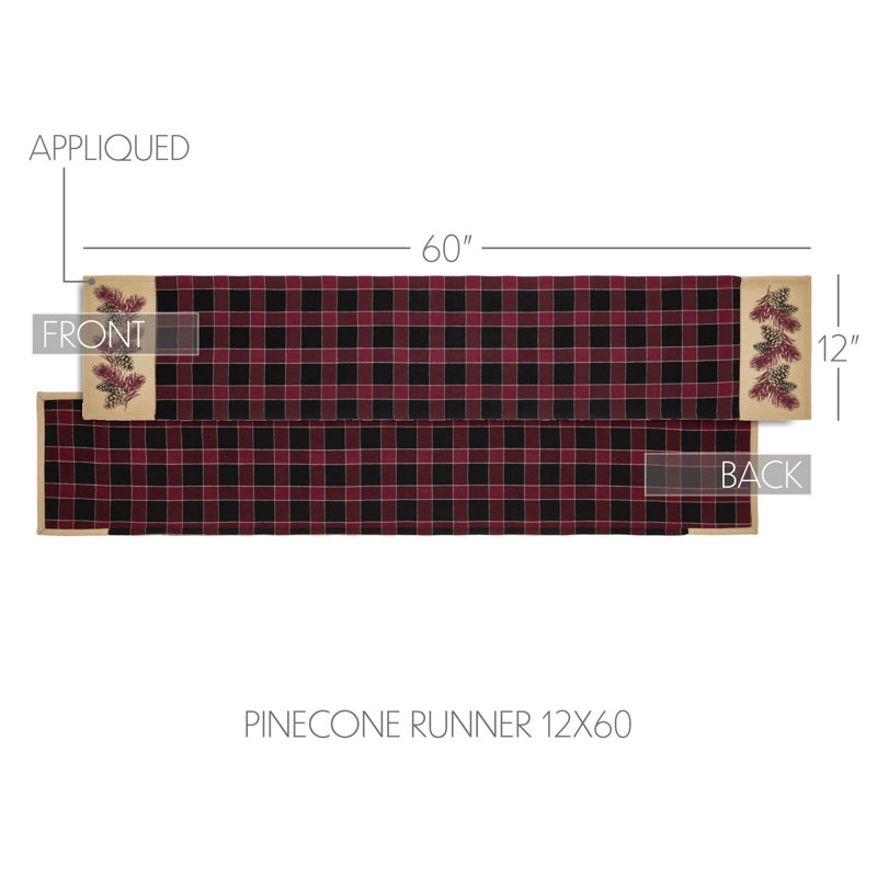 Quogue Rectangle Plaid Cotton Table Runner, 60" L x 12" D