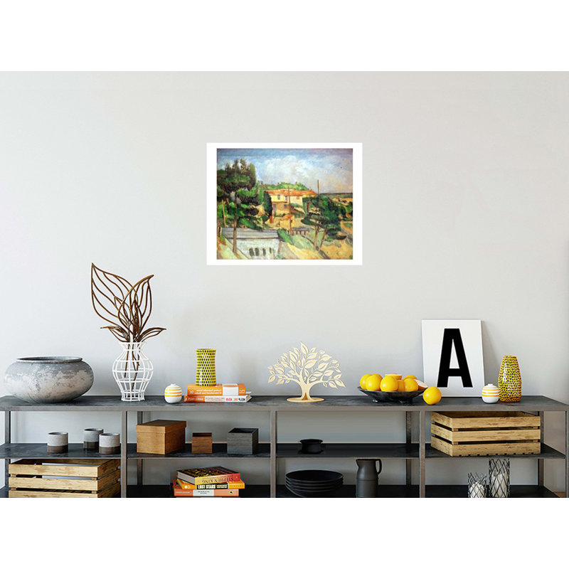 «Viaduct at Estaque» par Paul Cézanne - Estampe numérique, H 22 po x l 28 po