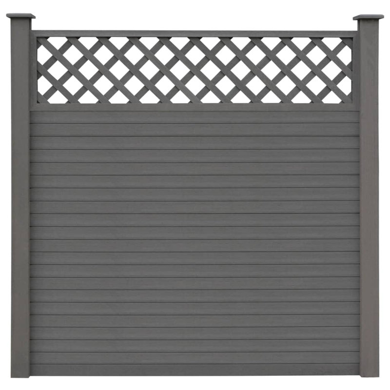 184.99cm H x 182.88cm W Composite Fence Panels, Grey