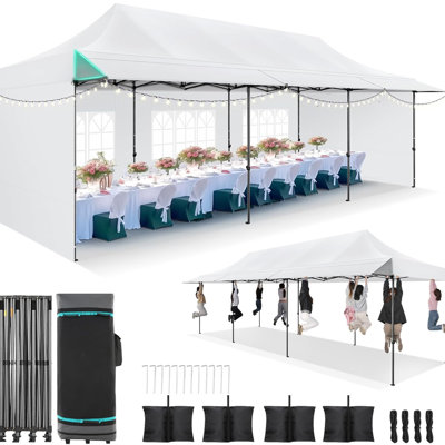 Auvent 10 x 30 pi avec auvent allongé, auvent pliable EZ