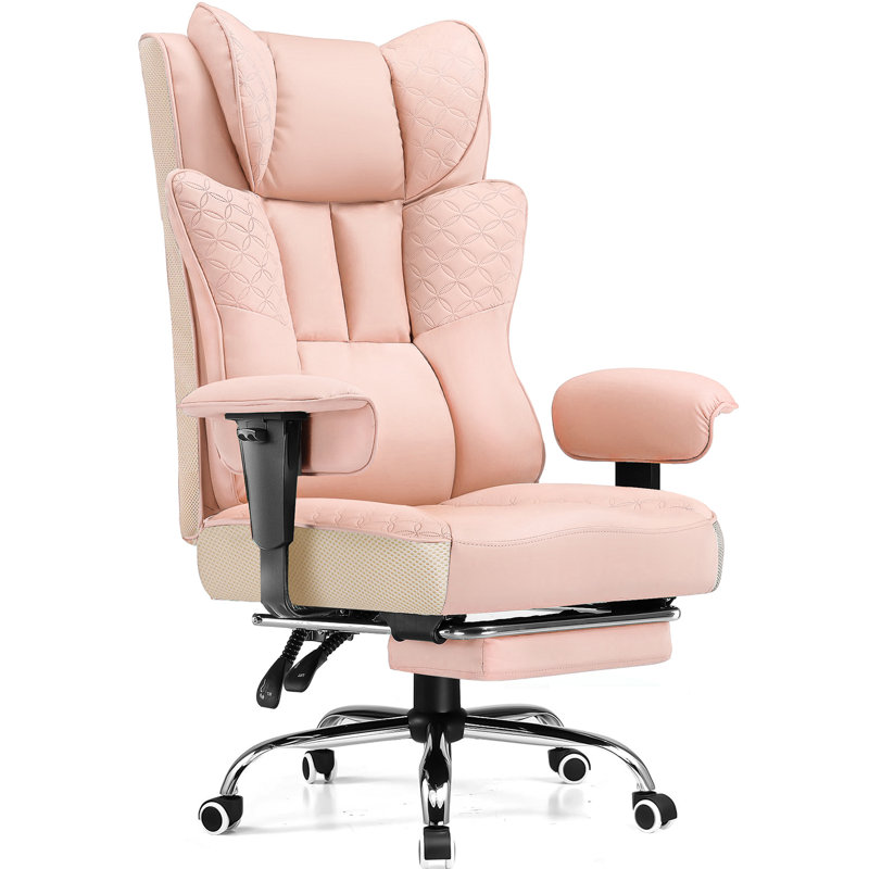 Big and Tall Office Chair 400LBS Wide Ergonomic Gaming Chair with Deluxe Embossing Designed Leather with Foot Rest,150°Reclining Adjustable Soft Armrests Pocket Spring Back Support and Pillow