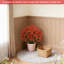 24 po Gloire artificielle rouge matinale avec eucalyptus, décor floral artificiel audacieux pour intérieur / extérieur-401407772
