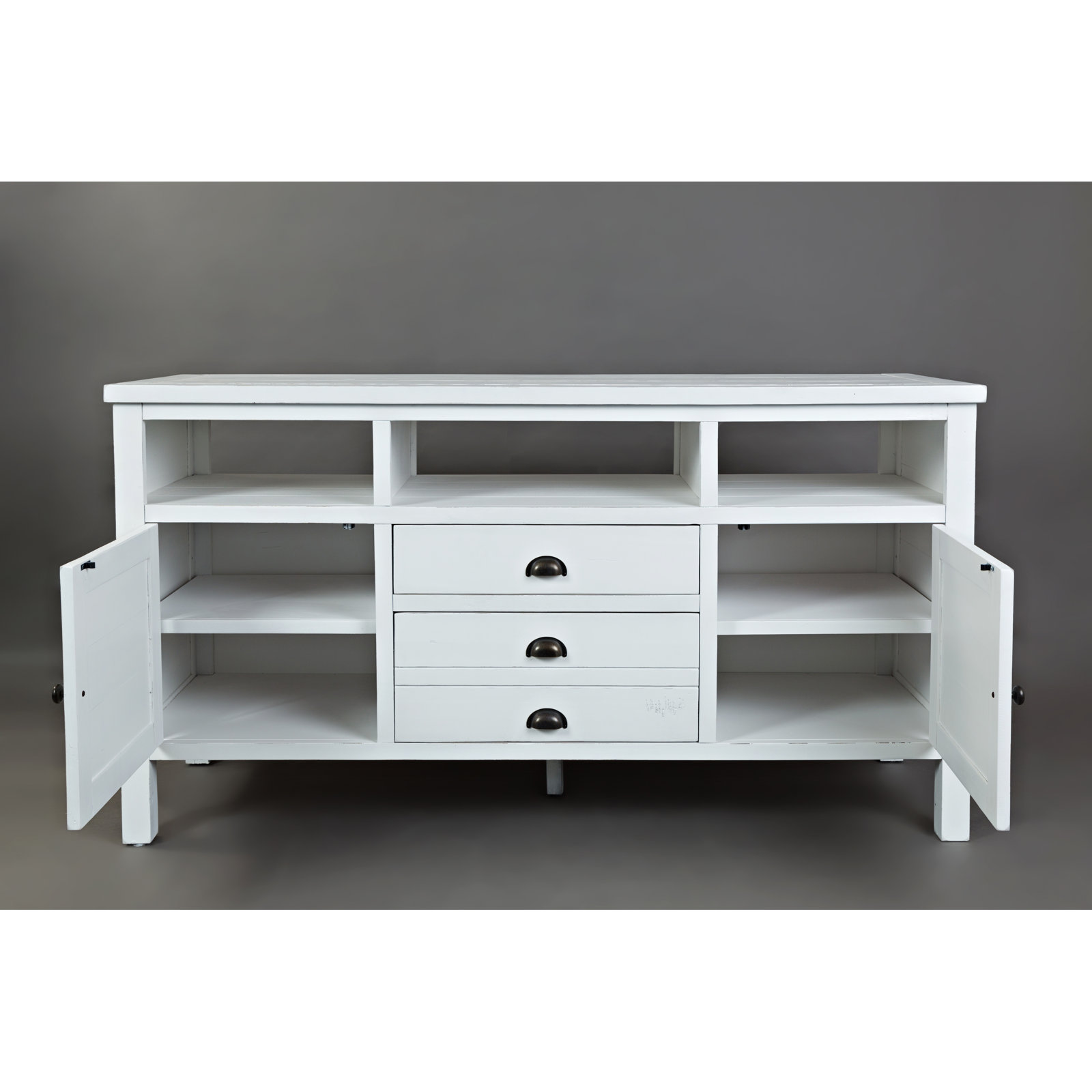 Castile Acacia TV Stand, Weathered White, 70"
