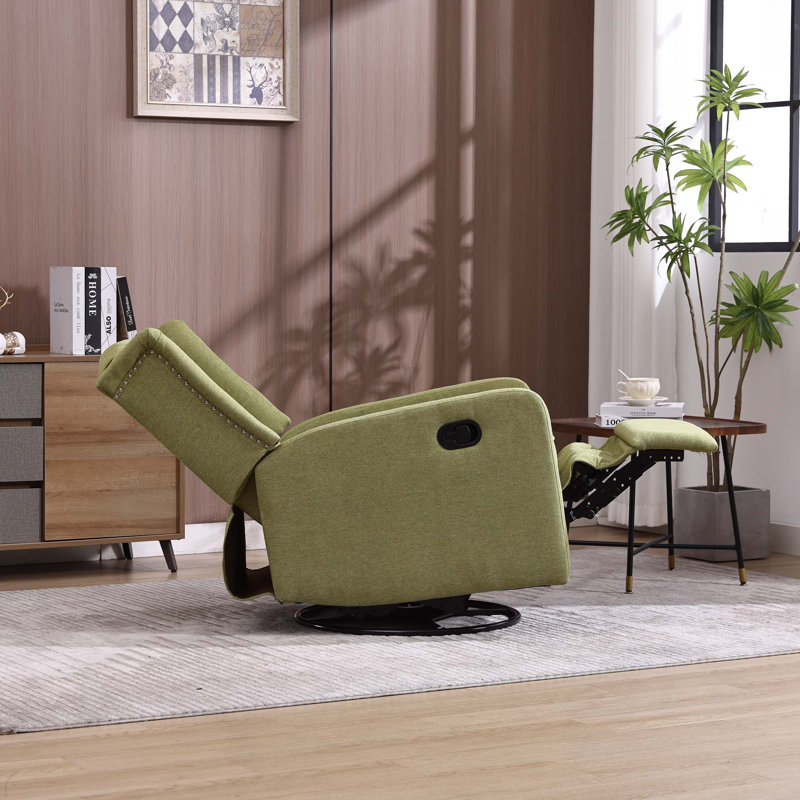 Fauteuil inclinable berçant, Lin vert olive