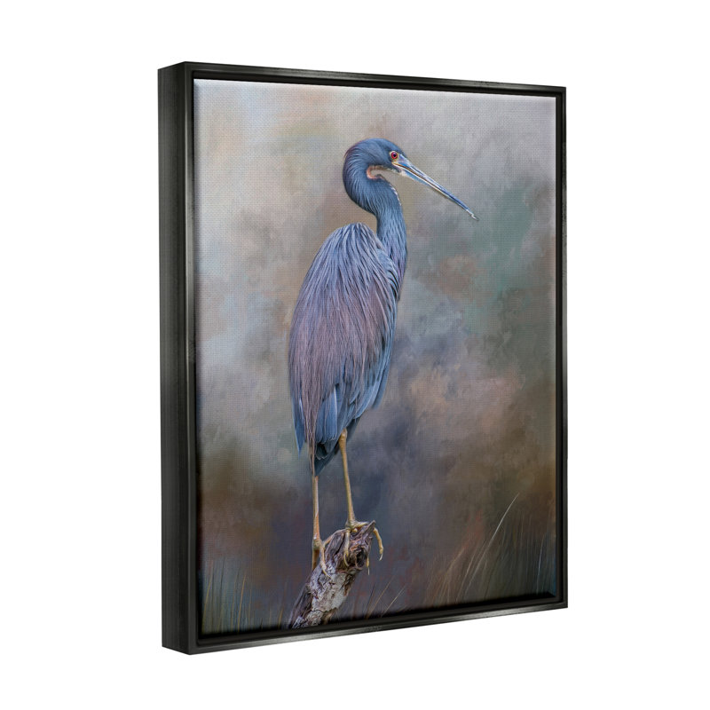 «Heron Bird» perché sur une branche de bois flottant par Kelley Parker, H 21 po x l 17 po x P 1,7 po