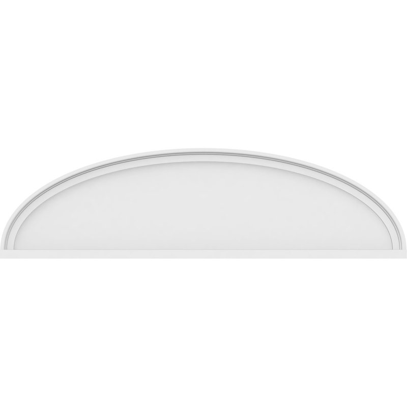 Fronton elliptique lisse en PVC de qualité architecturale, H 12 1/2 po x l 46 po x P 2 po
