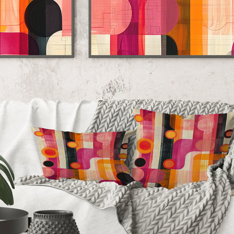 Geometric Throw Pillow, 18"H x 18"W