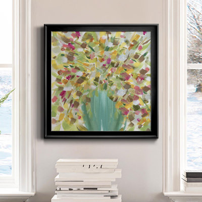 «Tropical Whimsy Arrangement», peinture sur toile encadrée