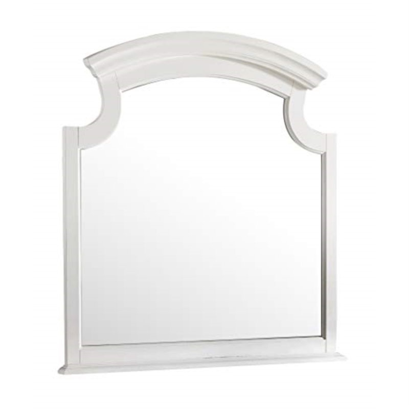 Penncross Wood Flat Wall Mirror, White