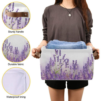 2-pack Lavender Floral Storage Bins
