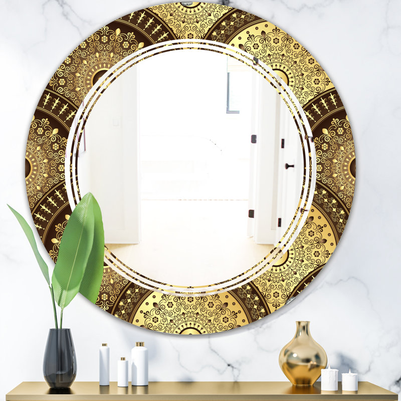 Miroir mural moderne sans cadre i à motif circulaire triple c, H 31,5 po x l po