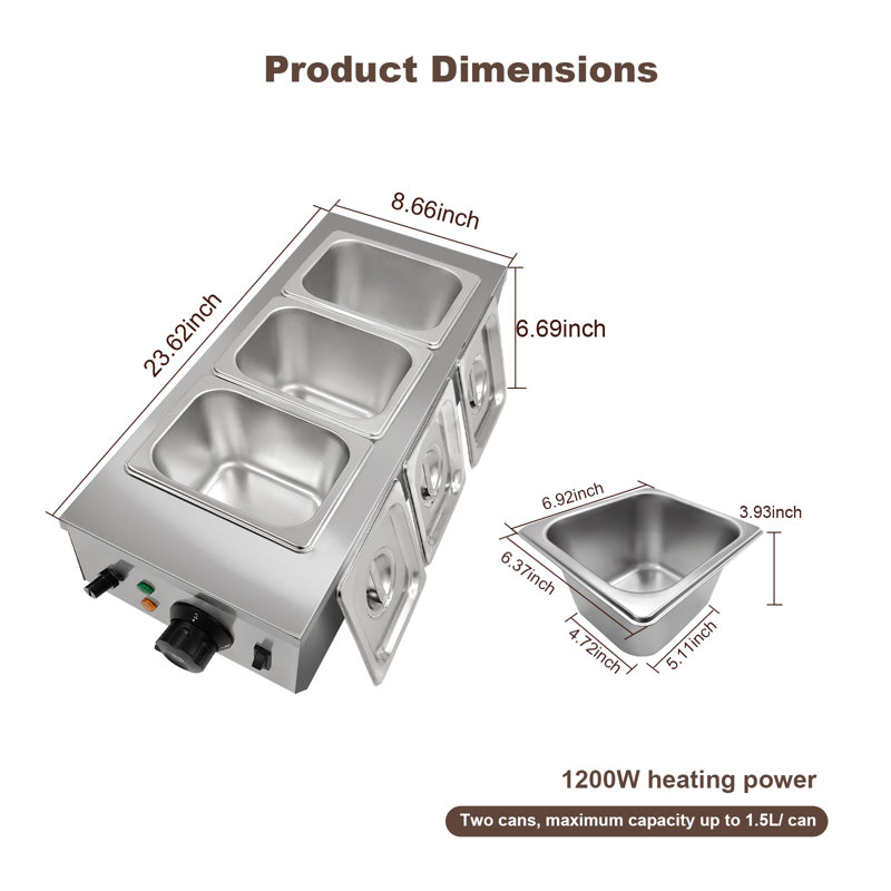 Machine à tremper le chocolat à 3 réservoirs, fondoir à chocolat avec couvercle et limiteur de température, fondoir à chocolat électrique pour fromage au lait, 1200 W