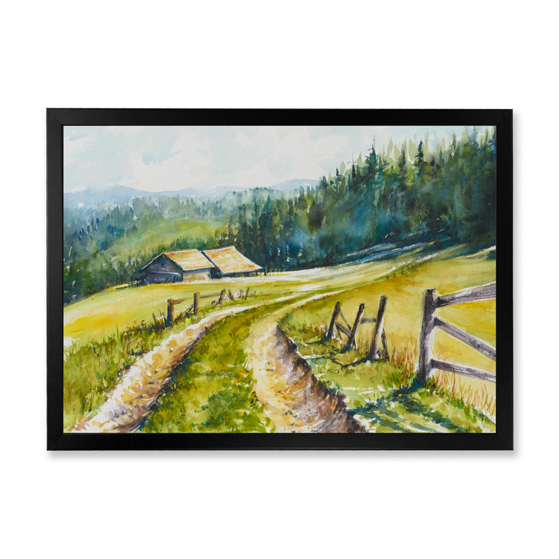 «Going to the Farm», reproduction sur toile encadrée, H 8 po x l 12 po x P 1 po, Cadre photo noir