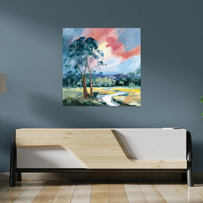 «Dancing Light At Sundown Abstract Contemporary Landscape Art», H 36 po x l 36 po