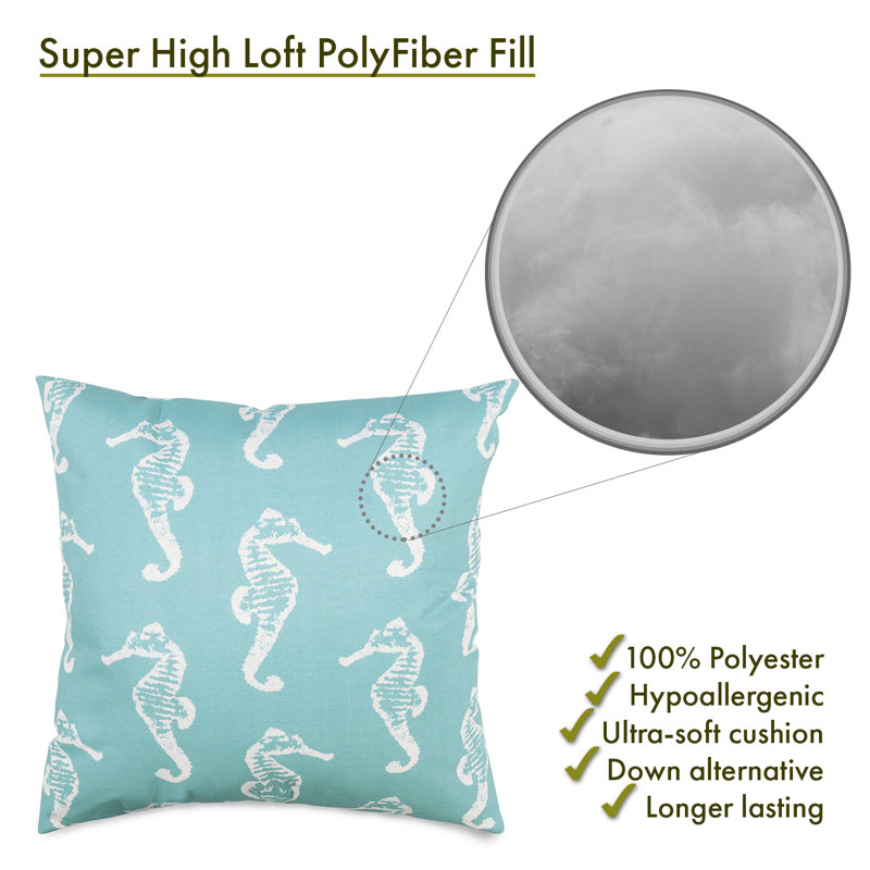 Coussin extérieur Seahorse, Grand, Bleu sarcelle