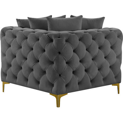 Tremblay 39" W Wide Tufted Velvet Armchair