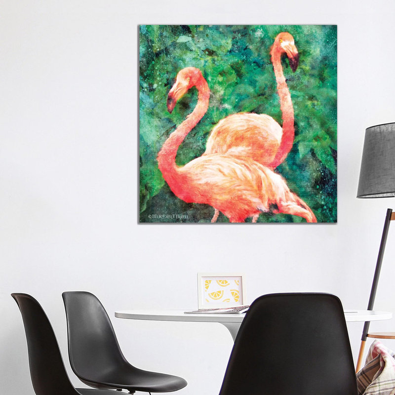 Flamingos 1 Piece Wrapped Canvas Wall Art, 93.98 cm H x 93.98 cm W x 3.175 cm D