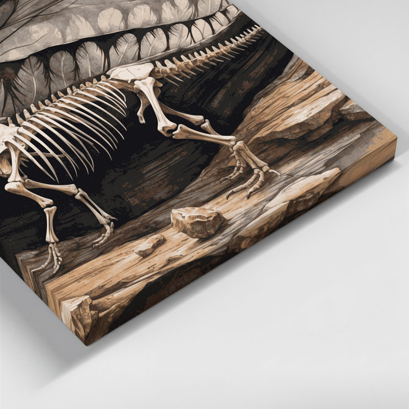 «Dinosaur Archeopteryx», art mural sur toile grise, H 11 po x l 14 po