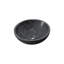 Lavabo vasque en marbre gris foncé de luxe - cuve de meuble-lavabo de salle de bain une pièce ronde sculptée à finition matte de 15,7 po
