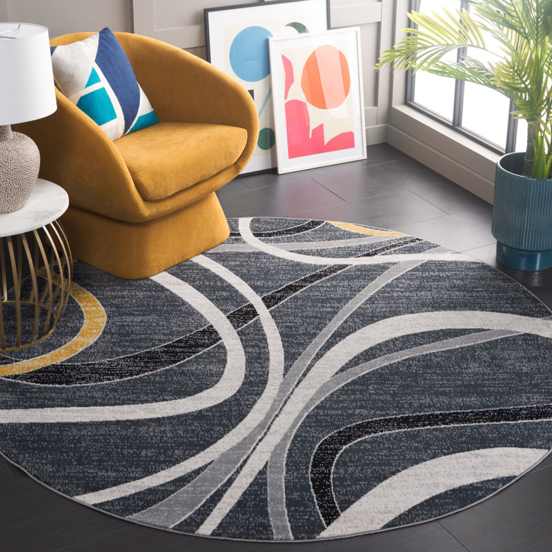 Garside Performance Abstract Rug, Round 6'7"