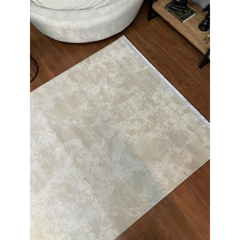 Amiliya Solid Colour Bamboo Slat / Seagrass Area Rug, Rectangle 203.2 x 381cm