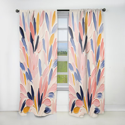 Madisen - Coral Curtain - Room Darkening Floral Curtain - 1 Panels